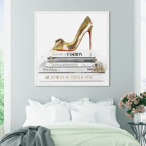 Oliver Gal 'Gold Shoe and Red Sole' Fashion and Glam Wall Art