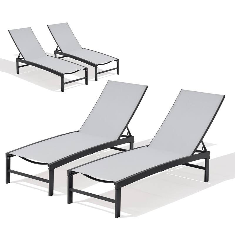 Pellebant Outdoor Patio Adjustable Chaise Lounge Chairs