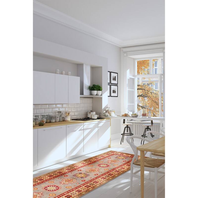 ECARPETGALLERY Hand-knotted Uzbek Ghazni Grey Wool Rug - 2'10 x 9'9