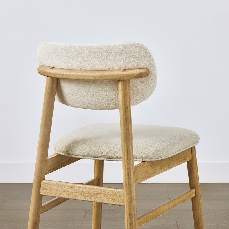 Spruce & Spring Modern Chenille Upholstered Dining Chair with Solid Wood Frame