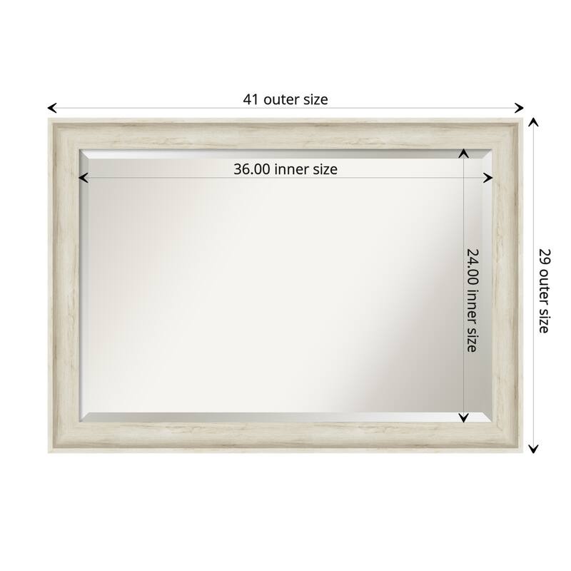 Beveled Bathroom Wall Mirror - Regal Birch Cream Frame - Regal Birch Cream - Outer Size: 41 x 29 in
