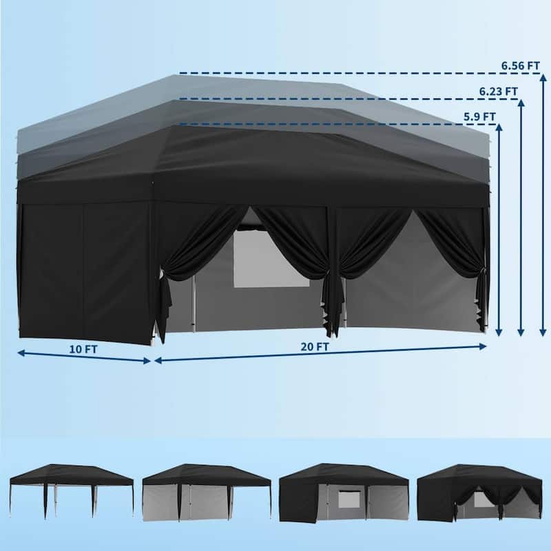 10x20 Pop Up Canopy Tent Outdoor with 6 Removable Sidewalls