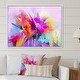 preview thumbnail 1 of 6, Designart "Abstract Paintbrush Spring Flower Bouquet XI" Traditional Floral Framed Canvas Art Print 12 in. wide x 20 in. high - White