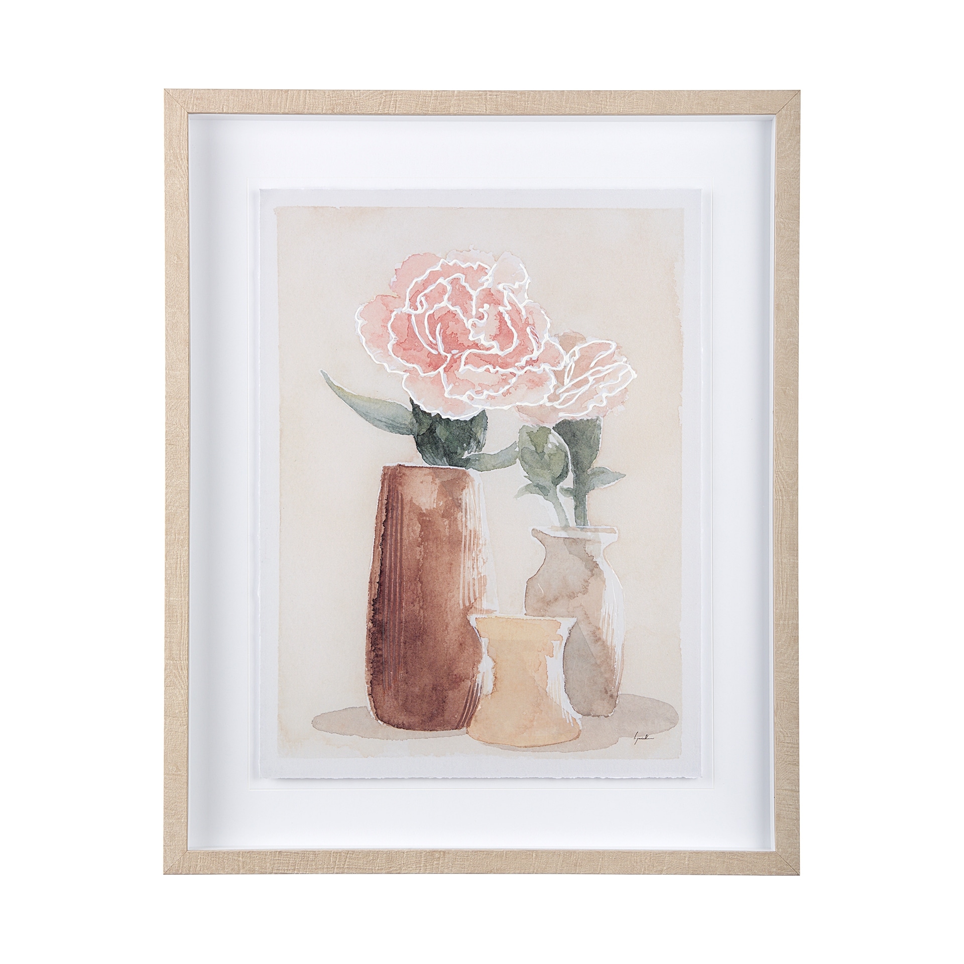 Boho Flowers I by Mercana Studio a Hand Embellished Textured Framed Art Print Matted under Glass