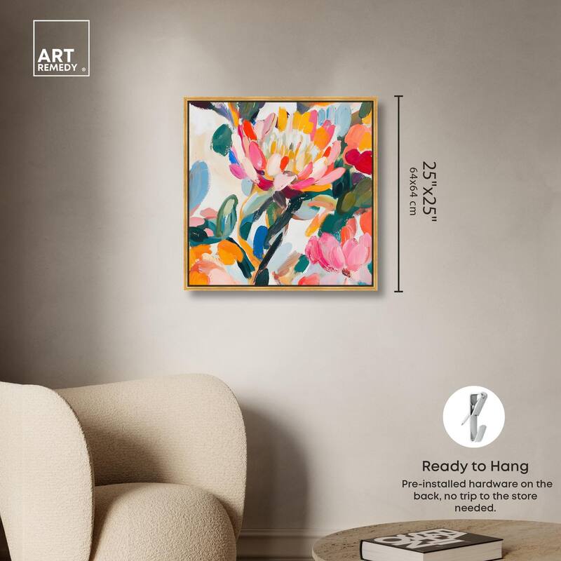 Lively Flora I Canvas by Art Remedy