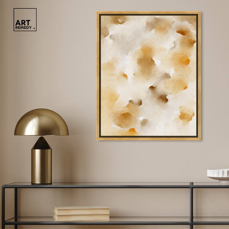 Art Remedy Pearls And Amber Framed Watercolor Boho Abstracts