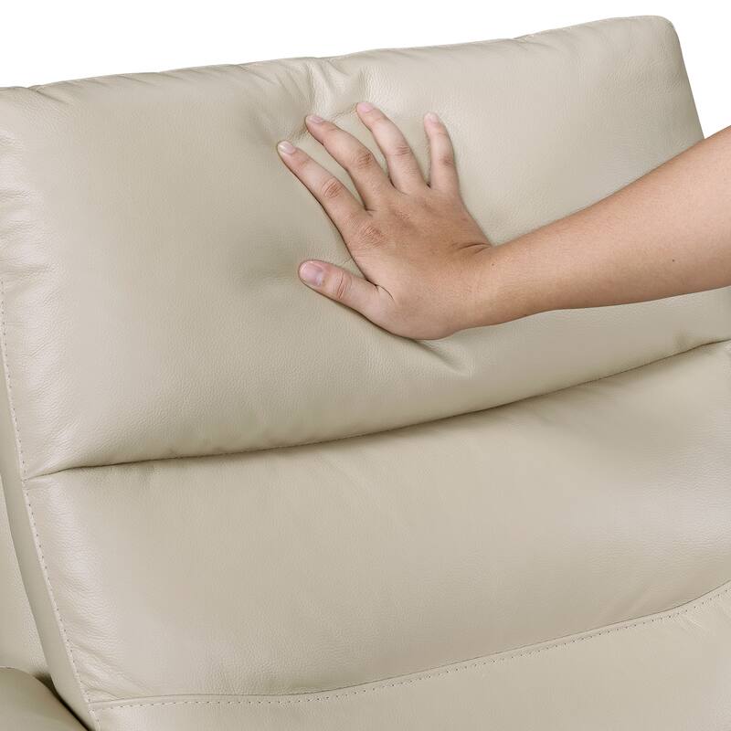 Cillian 35.5" Leather Swivel Glider Recliner - 360-Degree Metal Swivel