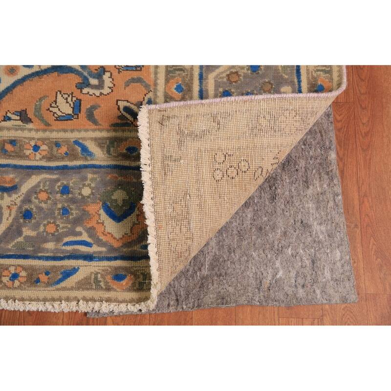 Traditional Blue Floral Tabriz Persian Rug Handmade Wool Carpet - 9'8"x 12'9"