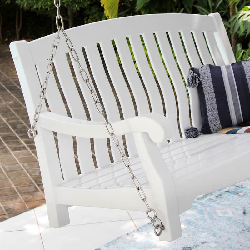 Cambridge Casual Lyon Mahogany Wood Porch Swing