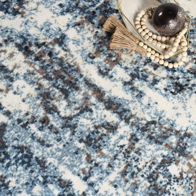 Superior Sabelle Non Slip Modern Medallion Foldable Washable Area Rug