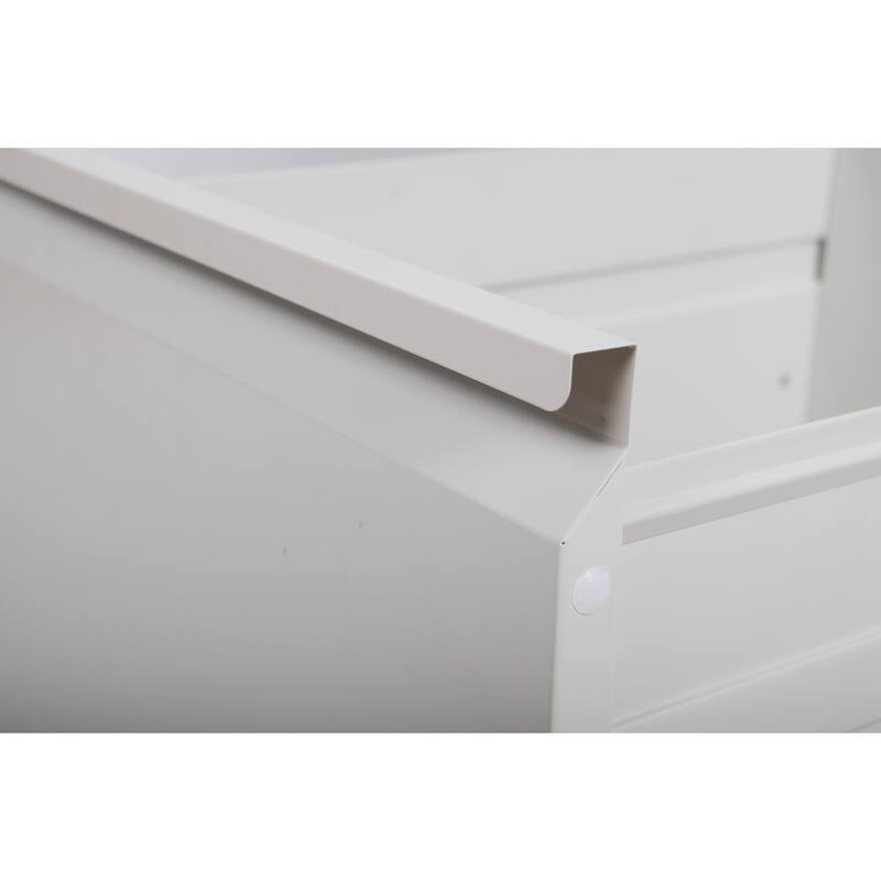 Modern File Cabinet, Lateral File Cabinet Lockable File Cabinet with 4 Drawers, for Home Office, White