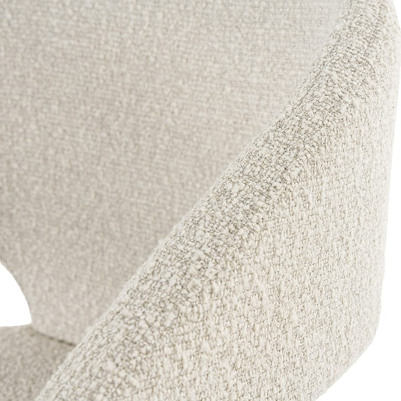 Modrest Claudine Modern Light Grey Fabric & Antique Brass Dining Chair