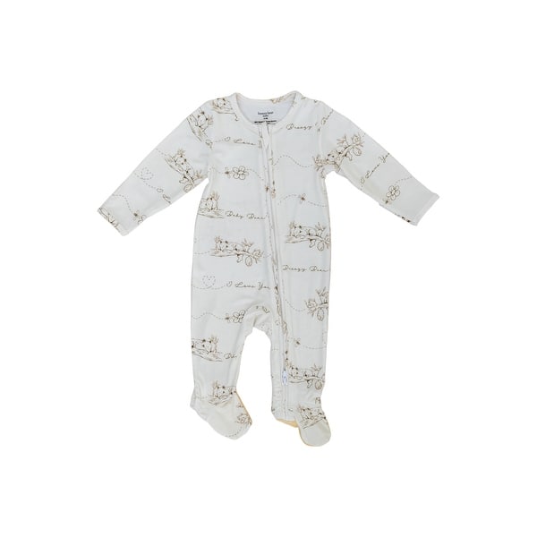 slide 2 of 4, Breezy Bear Baby Footie Pajamas, 2-Way Zipper - I Love You 0-3 Months