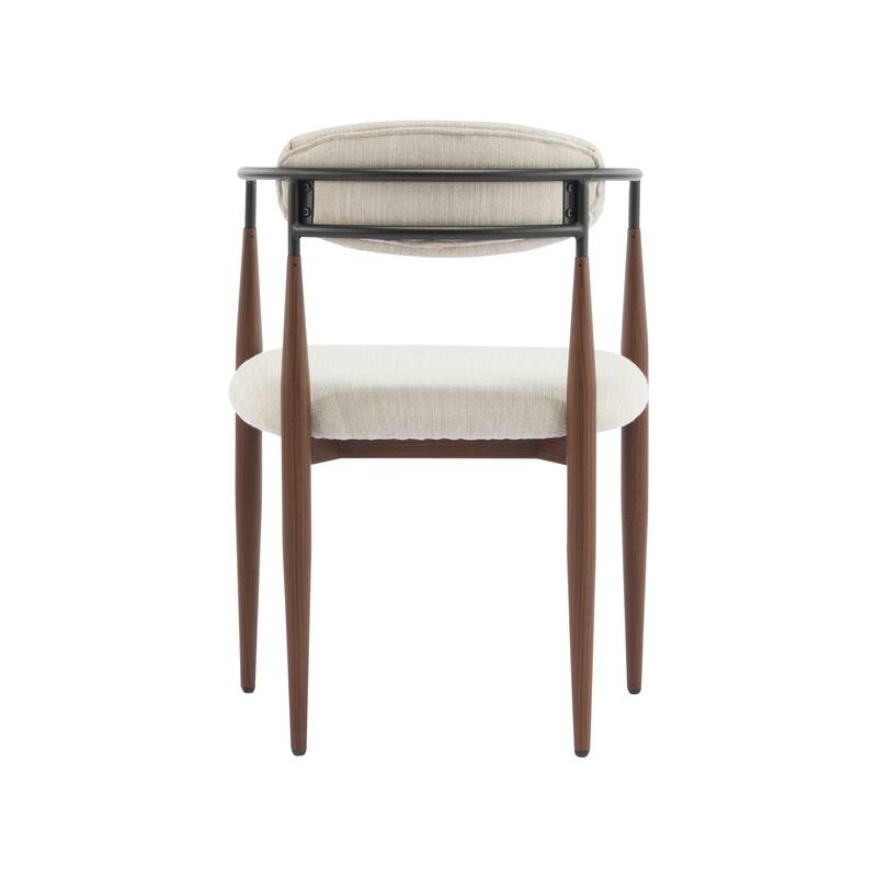 Modern Industrial Elmore Upholstered Dining Chairs (Set of 2) with Iron Frame by Christopher Knight Home