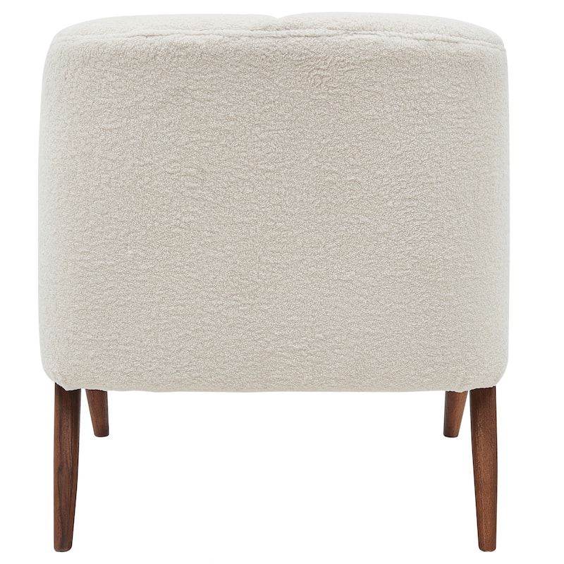 NPD Furniture Florence Faux Shearling Fabric Accent Chair Brown Legs
