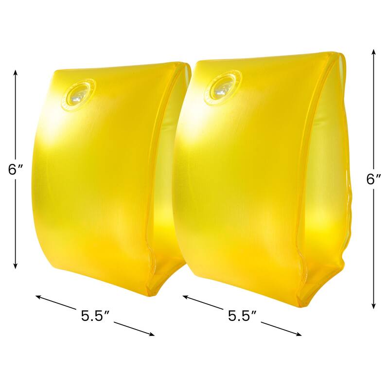 Set of 2 Inflatable Yellow Children's Arm Floats - 3 Years and Up