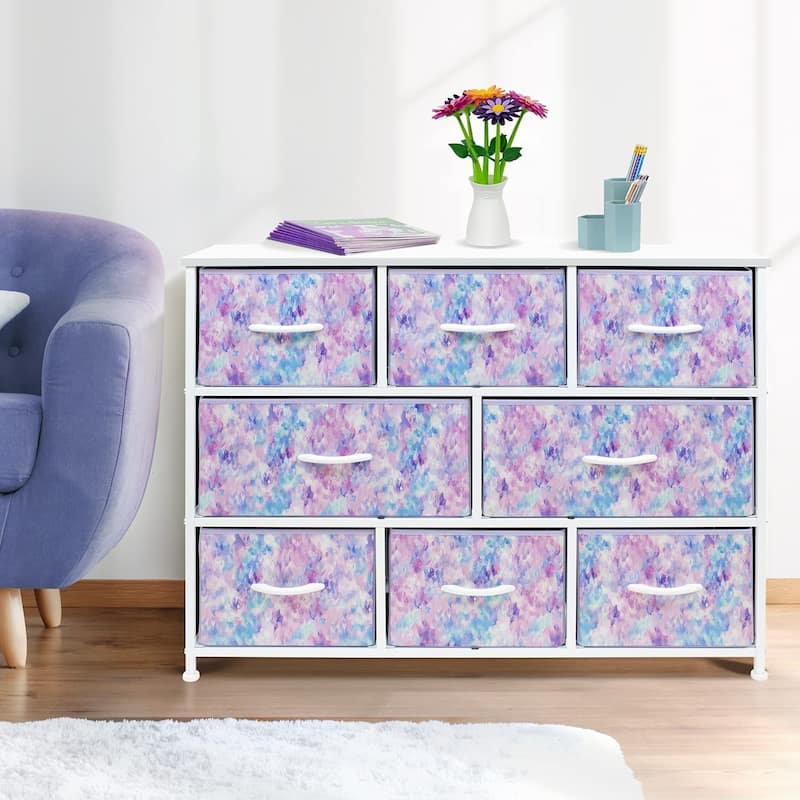 Sorbus White Frame Bold Color 8-drawer Dresser