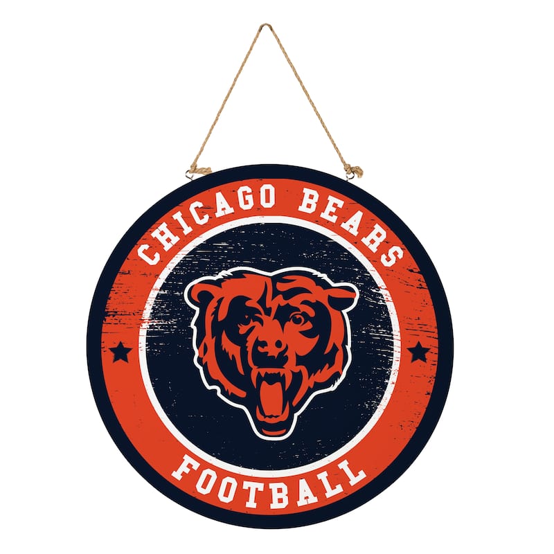 Chicago Bears Wooden Door Decor Wall Sign - Multi-Color - 18 x 18