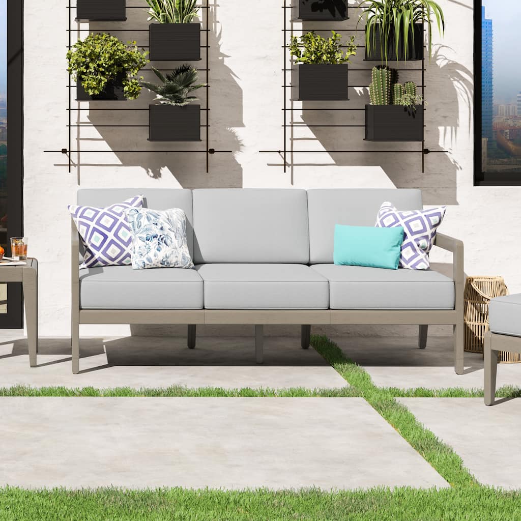 Homestyles Sustain Gray Wood Outdoor Sofa - 69" x 29" x 31"
