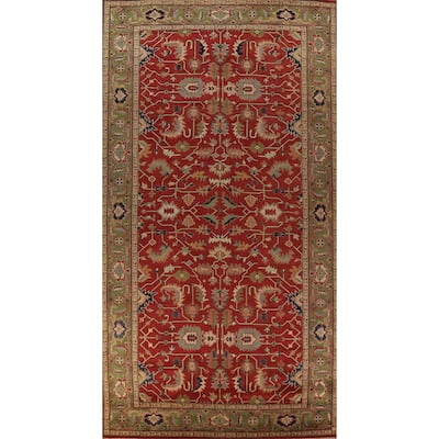 All-Over Large Oushak Indian Rug Handmade Wool Carpet - 8'11"x 18'0"