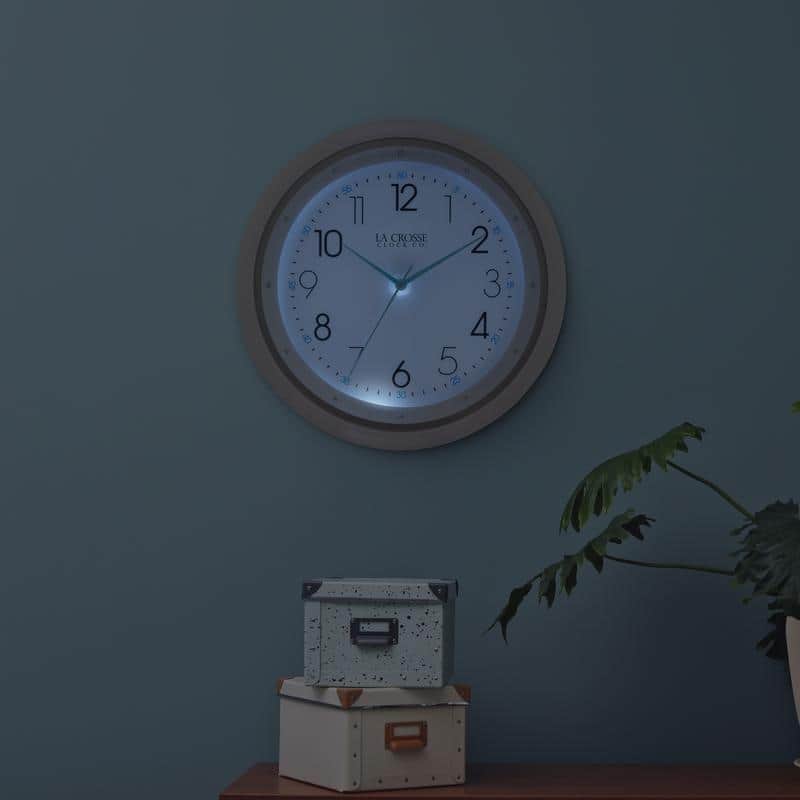 La Crosse Clock 10 Inch Night Vision Quartz Wall Clock