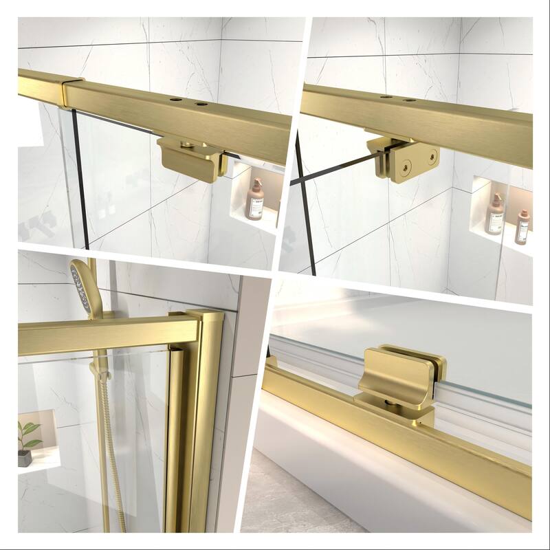 Modland 38-42"x71'' Adjustable Pivot Shower Door - Auto-Lift Hinge, Magnetic Seal, 5 Finishes for Uneven Walls - 42''x 71''