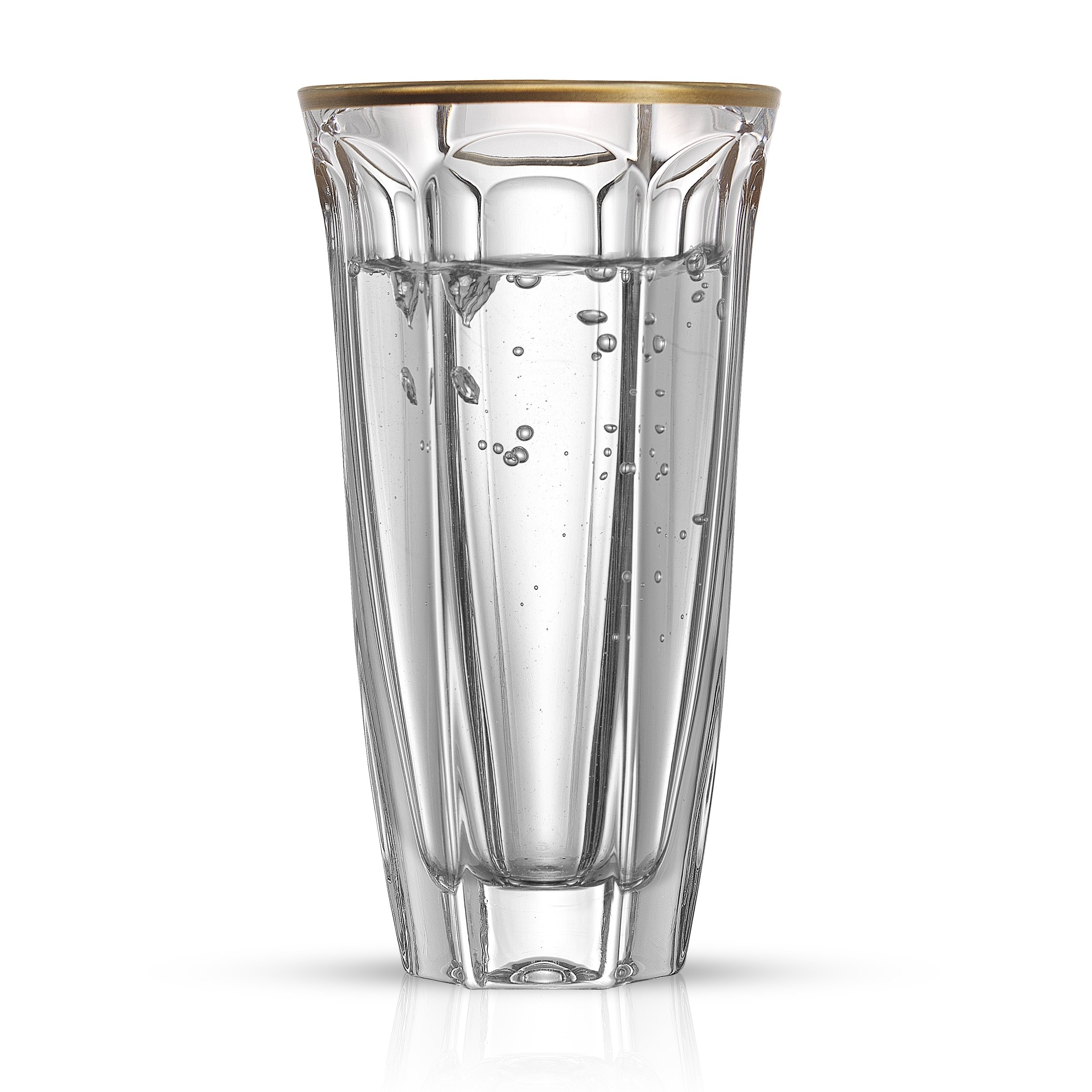 JoyJolt Gwen Crystal Highball Drinking Glasses Set 18.5 oz