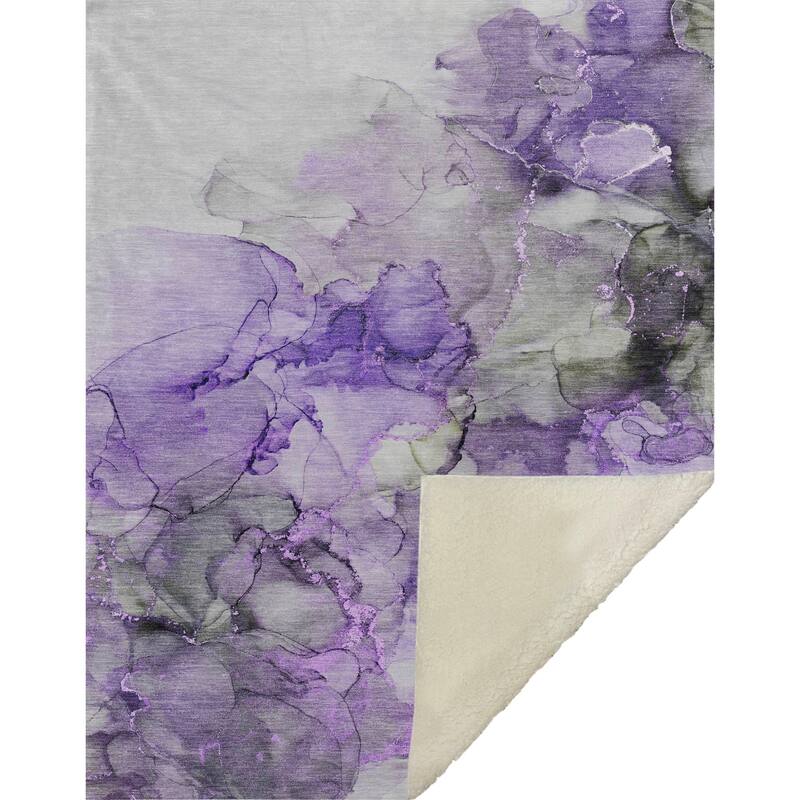 Premium Machine Washable Abstract Contemporary Sherpa Throw Blanket