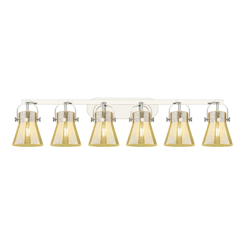 Innovations Lighting Pilaster II Cone - 6 Light 46" Wall-Mounted Bath Vanity Light.