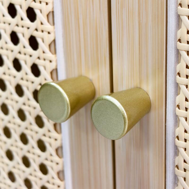 Rattan Buffet Cabinet with Storage Table Accent Sideboard with Doors - 29.5x15.3x32.2 inch