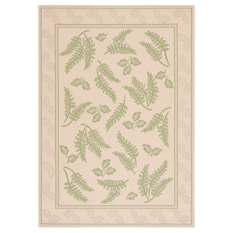 SAFAVIEH Courtyard Layal Indoor/ Outdoor Waterproof Patio Backyard Rug - 5'3" x 7'7" - Natural/Olive