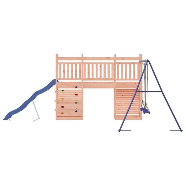 dimension image slide 0 of 5, vidaXL Swing Set Outdoor Backyard Wooden Playground Equipment for Kids Age 3-8