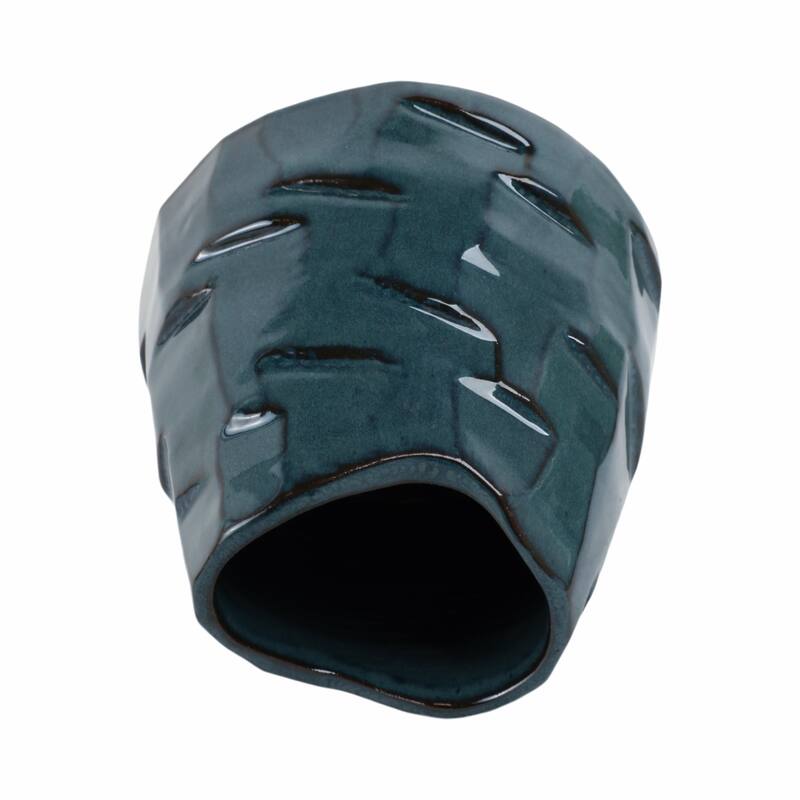 Terracotta Vase with Sculpted Texture Design Modern Decorative Accent