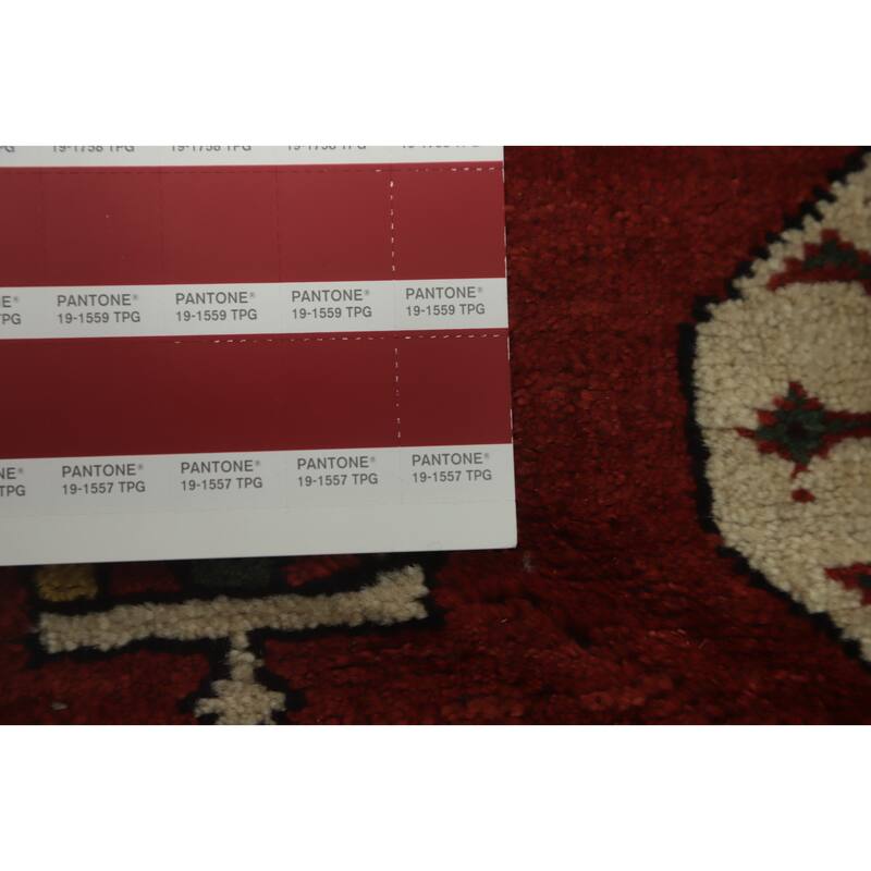 Hand Knotted Oriental 100% Wool Carpet Traditional Geometric Red Shiraz Area Rug - 10' 2'' X 6' 10''