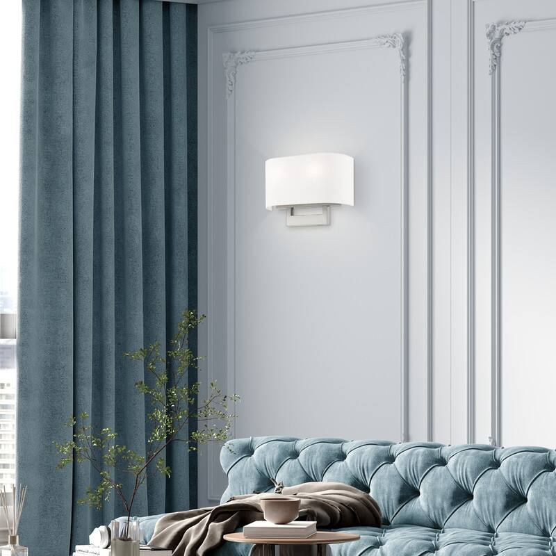 Livex Lighting 2-light Brushed Nickel Wall Sconce, 42401-91 - 14" W X 9.5" H X 3.95" EXT