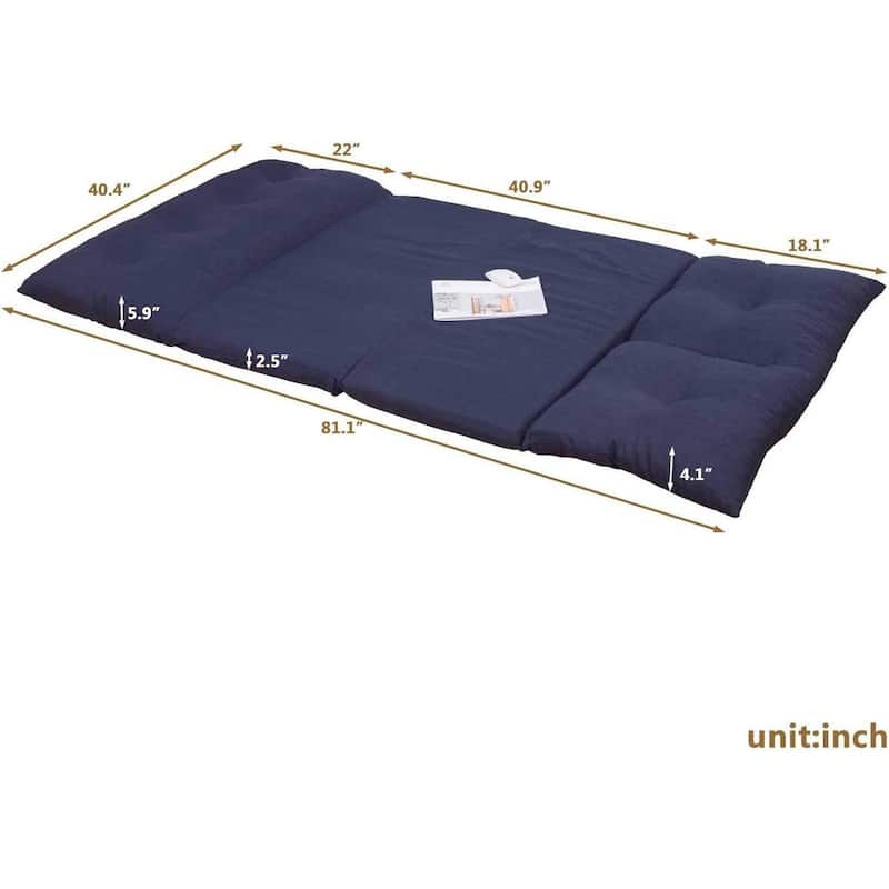 Adjustable Fabric Folding Chaise Lounge Sofa Chair Floor Couch, Foldable with 5 Reclining