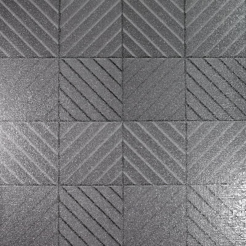 Hotel Tile Gunmetal Wallpaper - 20.8 in. W x 33ft L - Double Roll