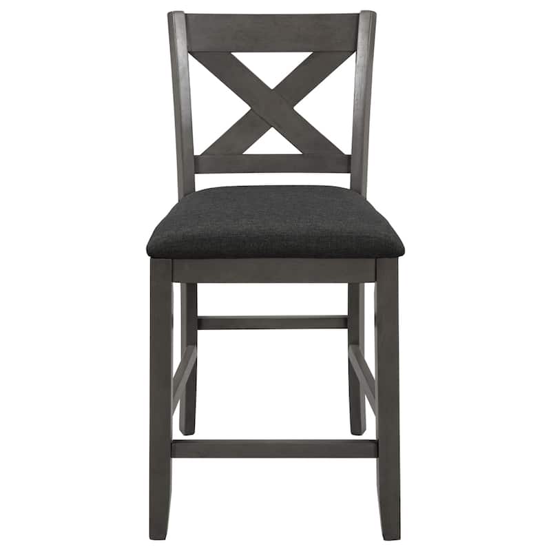 5 Pieces Counter Height Farmhouse Wooden Dining Table Set w/ 4 Chairs