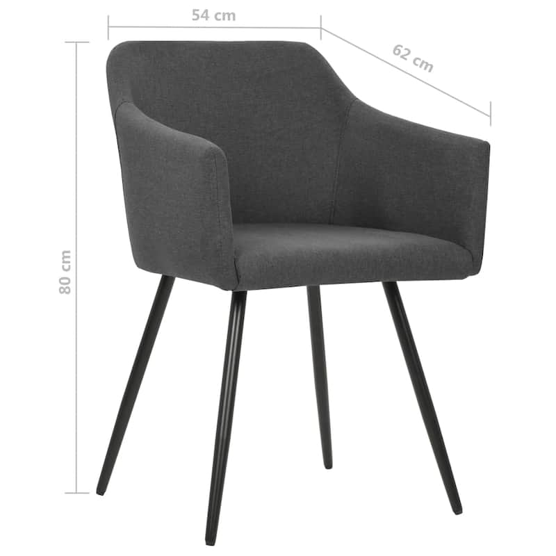 vidaXL Dining Chairs Upholstered Chair with Metal Legs for Living Room Fabric - 21.3" x 24.4" x 31.5"