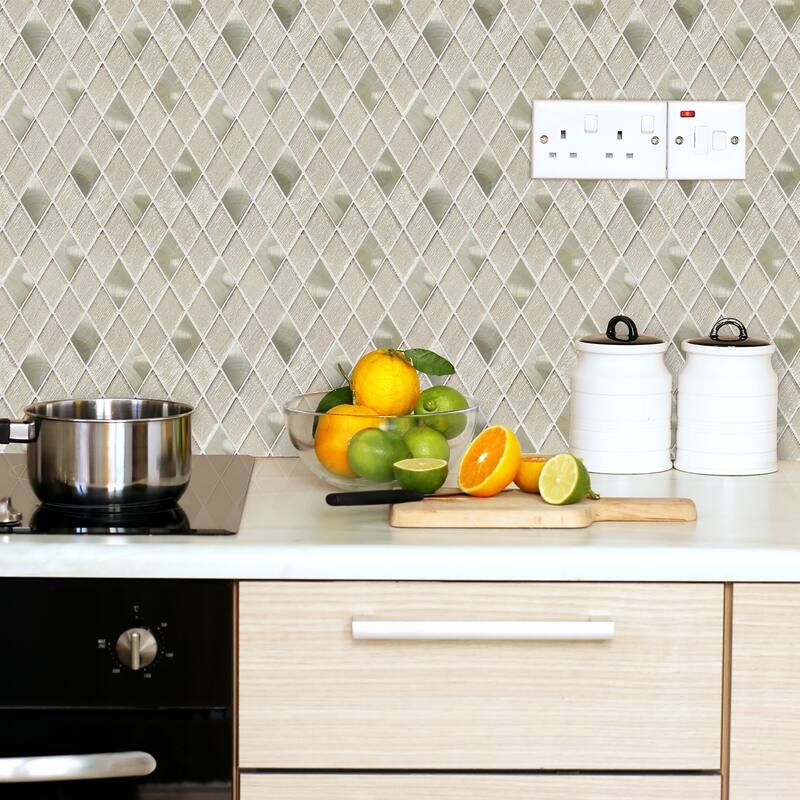 Altair Ballagh Diamond Laminated Glass Mosaic Mix Aluminum Wall Tile