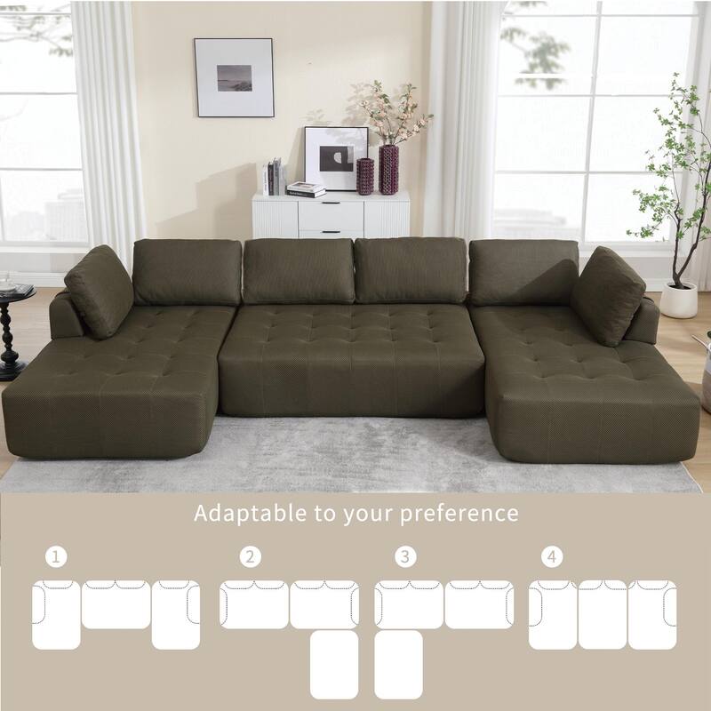 Modular Combination Sofa, U-shaped Sofa, Living Room, Apartment, Upholstered ,6-seat Sofa, Free Combination Sofa
