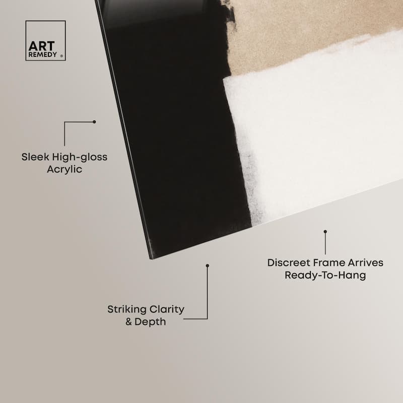 Beige and Black I Acrylic by Art Remedy, Ready to Hang