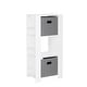 preview thumbnail 15 of 32, RiverRidge Kids Bookshelf and Toy Organizer Tower with 3 Cubbies and 6 Bookracks for Playroom, Nursery, and Reading Nook White with Gray Bins