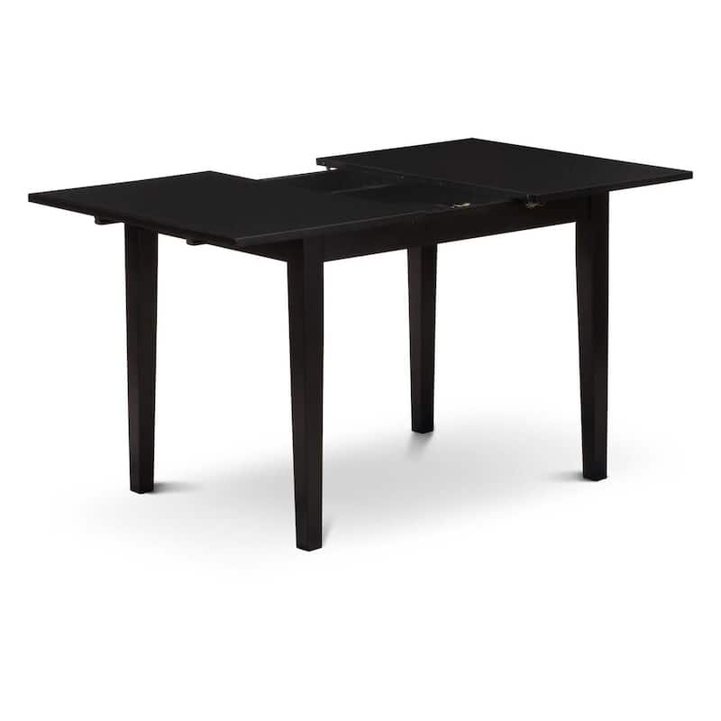 Modern Rectangular Dining Table - Black Finish, Solid Wood Legs, Kitchen Table, Small Table - 54