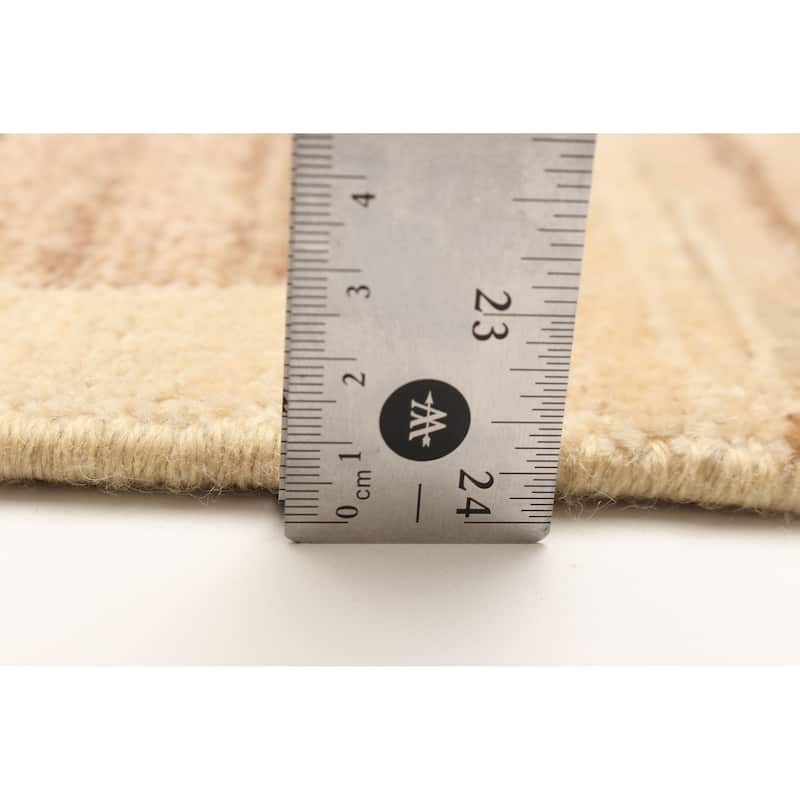 ECARPETGALLERY Hand-knotted Peshawar Ziegler Khaki Wool Rug - 6'6 x 6'2