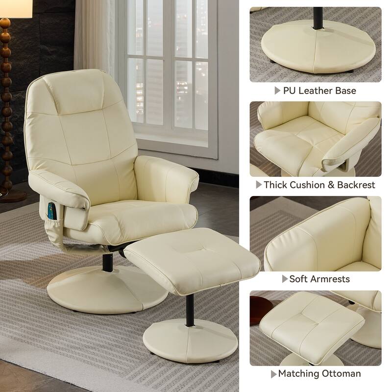 Comfortable Recliner Chair with Ottoman and Advanced Functions