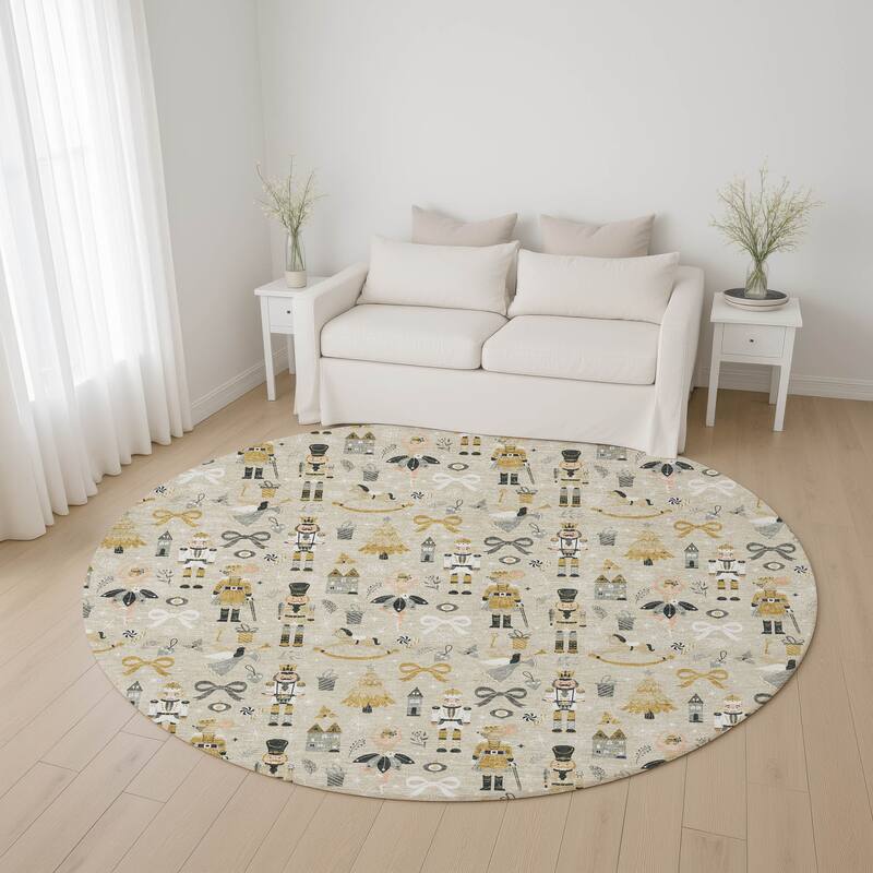 Premium Washable Super Soft Winter Story Mayfield Rug - Beige - 8' x 8'