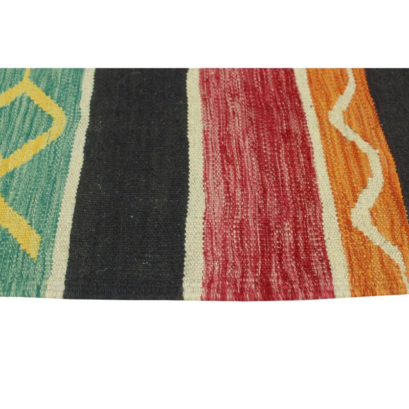 Modern Flatweave Alfredo Red/Black Rug - 5'9" x 8'1"