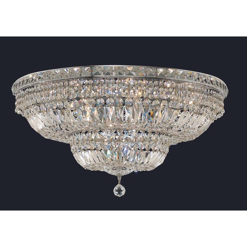 Fleur Illumination 18 light Chrome Flush Mount - CHROME/royal cut crystals