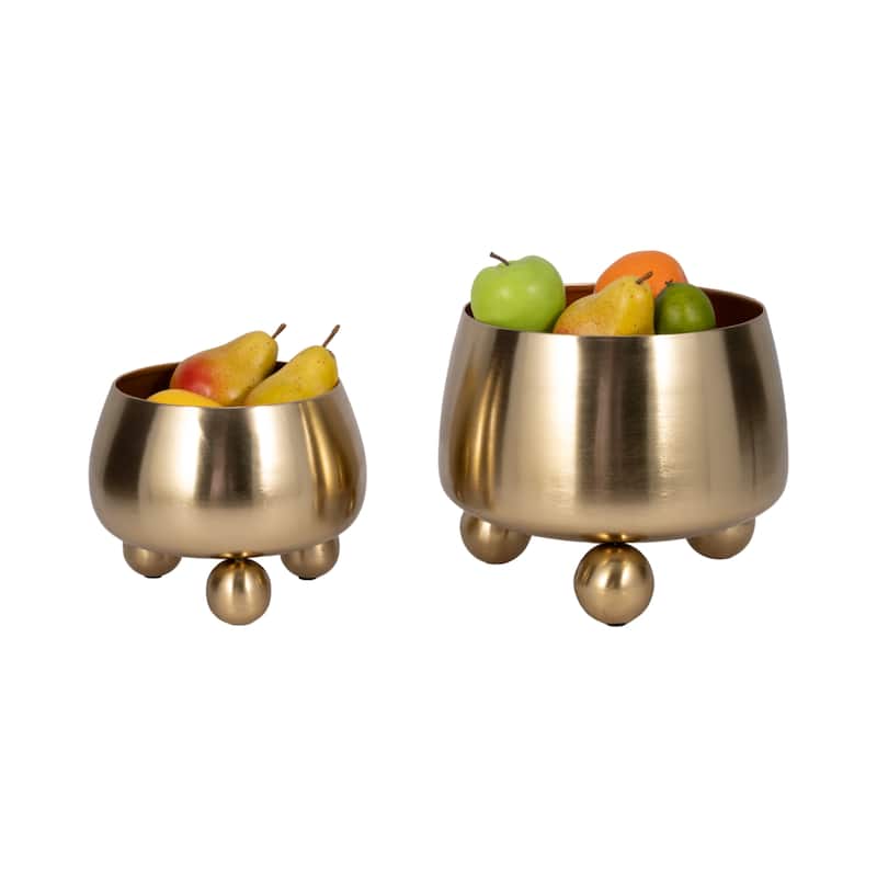 Sagebrook Home Iron Ball-Footed Planters - Enhance Your Space With Elegance - 11" x 11" x 9"